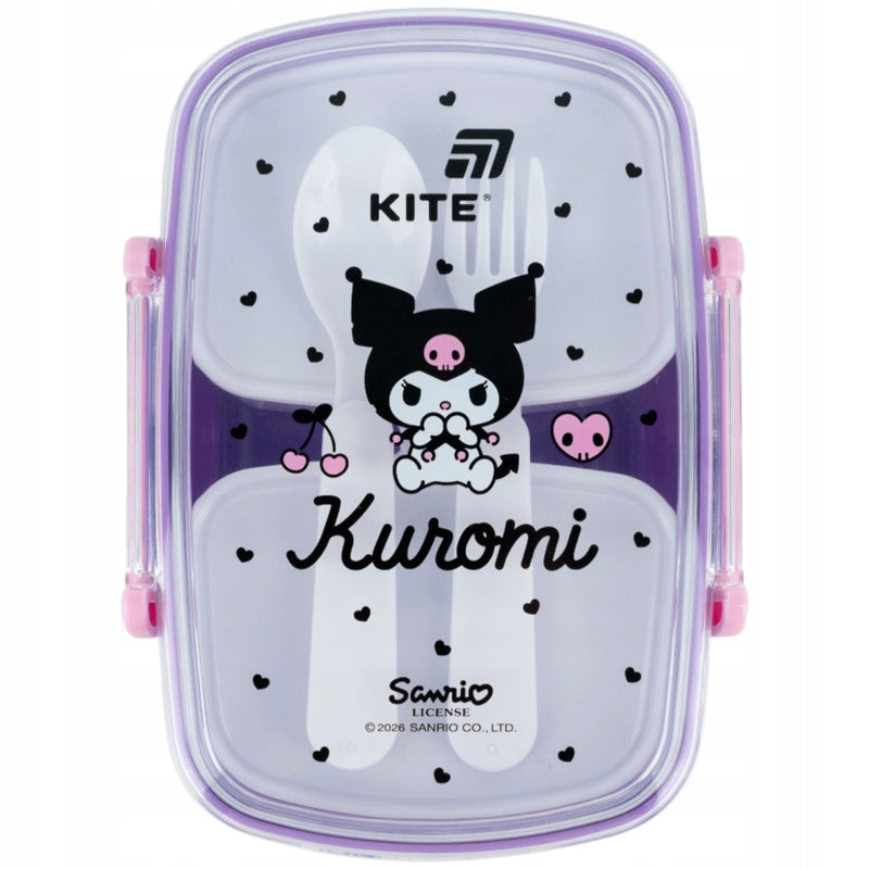 Lunchbox Kite Kuromi z wyposażeniem przystosowany do mycia w zmywarce.