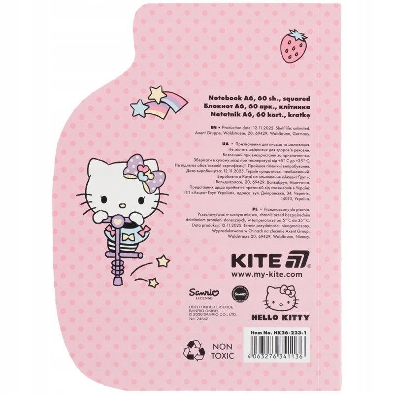 Notatnik figurkowy Kite Hello Kitty A6.