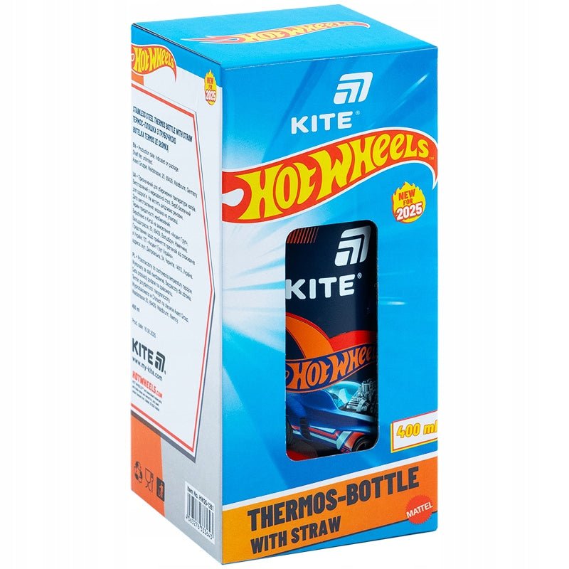 Kolorowy termos dla dzieci Hot Wheels z licencjonowanym wzorem