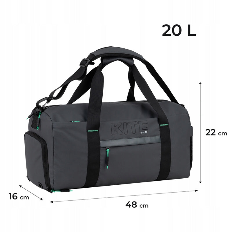 Infografika przedstawiająca wymiary torby sportowej Kite dla wzrostu powyżej 130 cm.