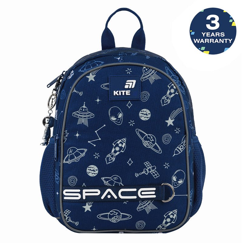 Batoh předškolní Kite In Space lehký pro chlapce modrý s přívěskem do mateřské školy