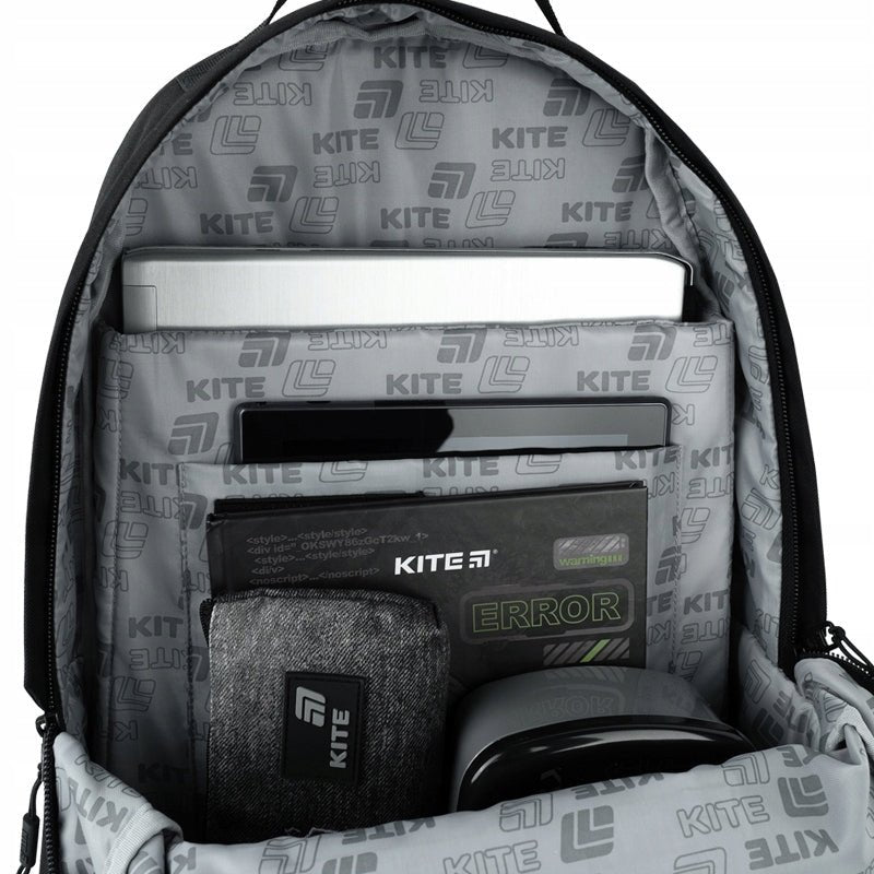 Plecak szkolny Kite Teens Black – kieszeń na laptop lub tablet