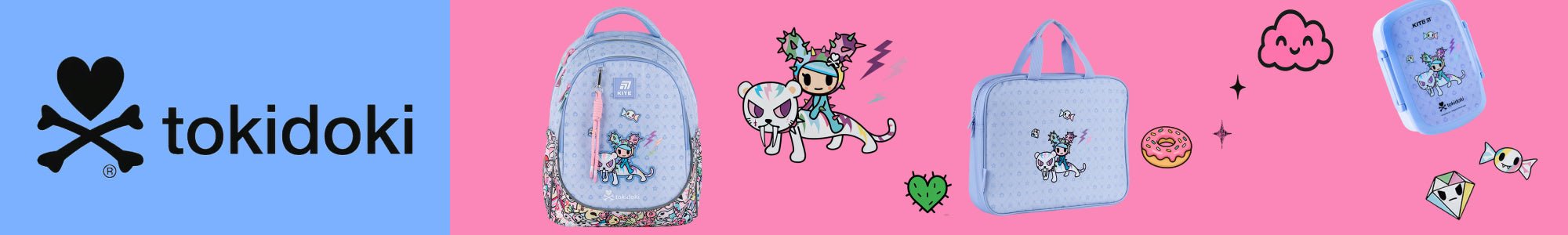 Kolekcja Tokidoki Kite: plecaki i akcesoria. Kolorowy design i styl dla dzieci i młodzieży ceniących oryginalność.