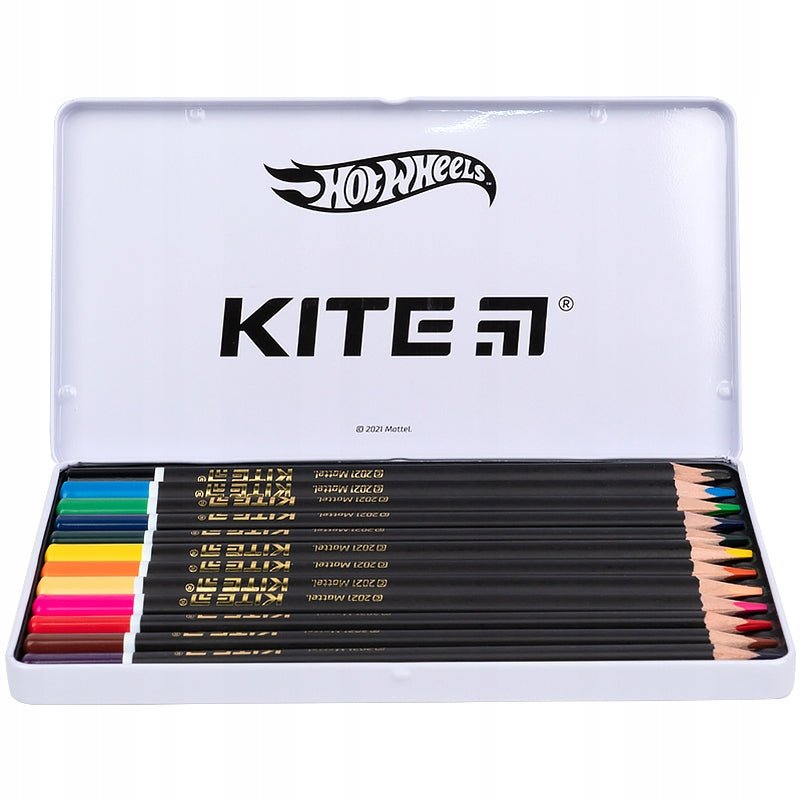 Kredki w metalowym pudełku 12 kolorów Hot Wheels