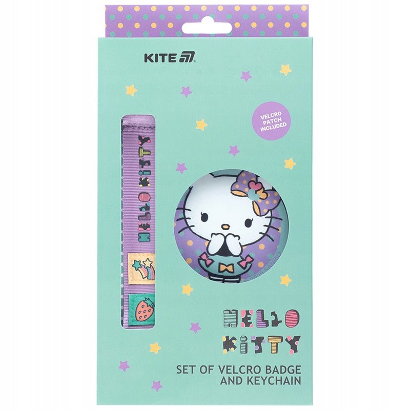 Zestaw naszywek na rzep z brelokiem dla dziewczynek Hello Kitty