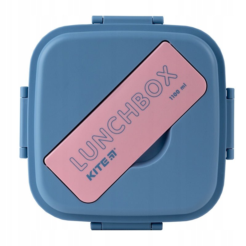 Lunchbox ze sztuccami na 3 komory 1100ml różowy 
