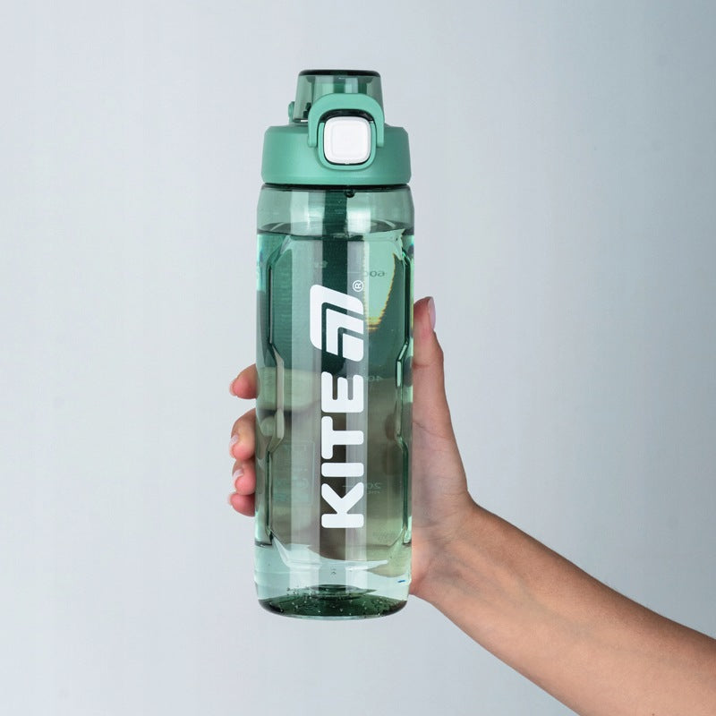 Bidon z tritanu na wodę z uchwytem 800 ml zielona butelka ze słomką Kite