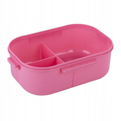 Lunchbox z przegrodkami i ze sztuccami 1200ml różowy