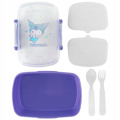 Lunchbox Śniadaniówka ze Sztućcami 750ml fioletowa Kuromi Kite