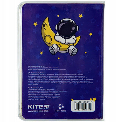 Notatnik A6 w silikonowej okładce 80 kartek Spaceman