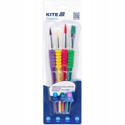 Pędzle malarskie artystyczne zestaw 4 sztuk Kite