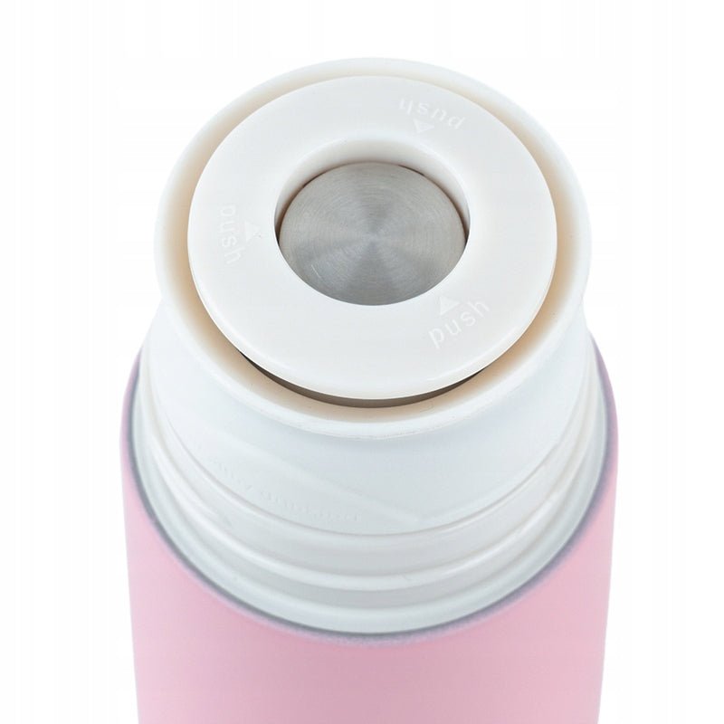 Termos z kubkiem dla dzieci metalowy różowy 350 ml Kite
