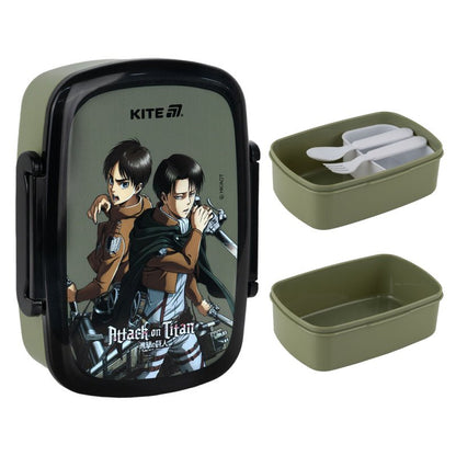 Lunchbox Śniadaniówka ze Sztućcami 750 ml Attack on Titan Kite