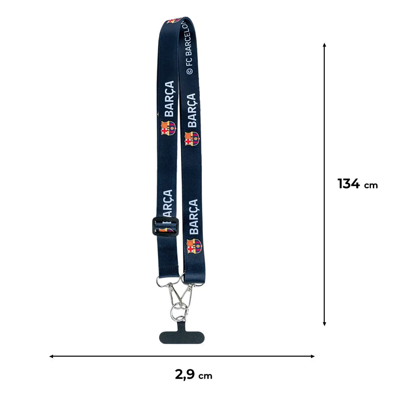 Rysunek z wymiarami paska Kite FC Barcelona 134 cm długości i 2,9 cm szerokości
