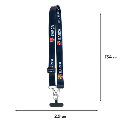 Rysunek z wymiarami paska Kite FC Barcelona 134 cm długości i 2,9 cm szerokości
