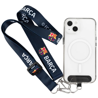 Granatowy pasek Kite FC Barcelona połączony z etui telefonu za pomocą wkładki