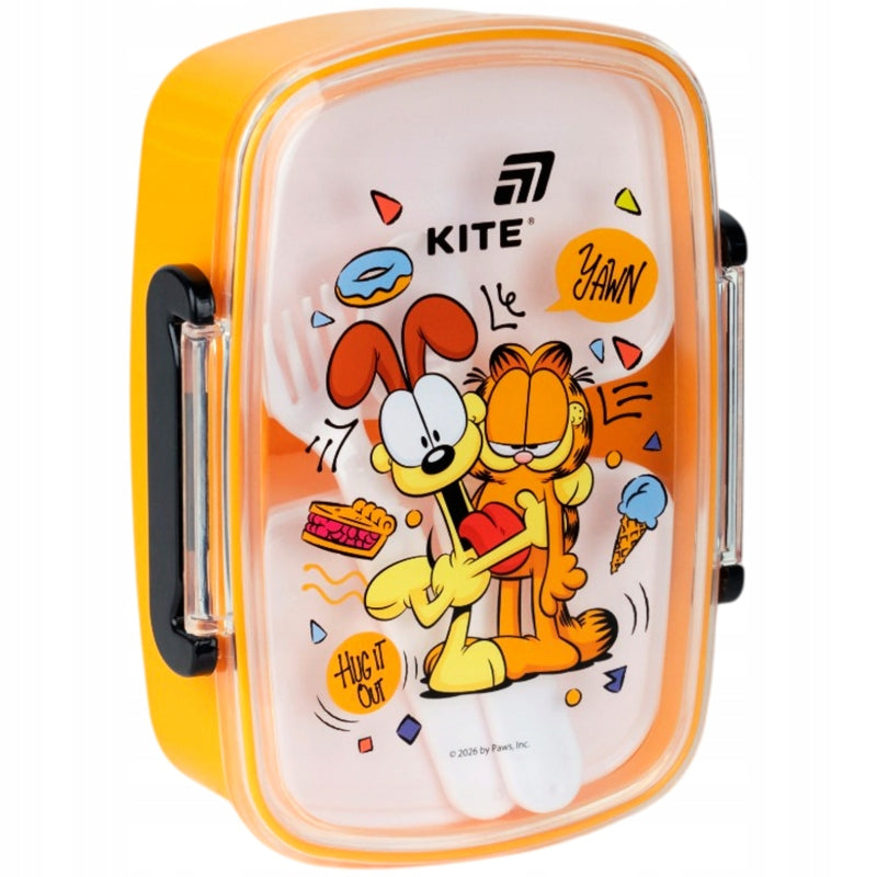 Pojemnik śniadaniowy Kite 750 ml z zabawną grafiką kota Garfielda.