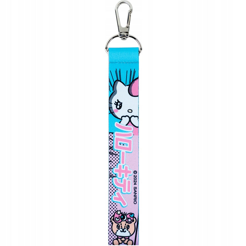 Tekstylna zawieszka Hello Kitty z karabińczykiem widok z przodu
