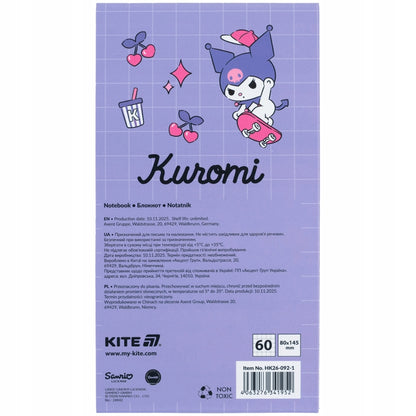 Notatnik magnetyczny Kite Kuromi w poręcznym formacie.