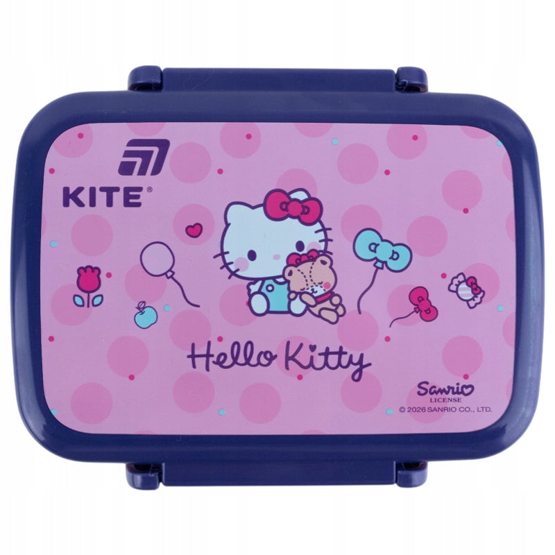Urocza różowa pokrywka snackboxa Kite z postacią Hello Kitty.