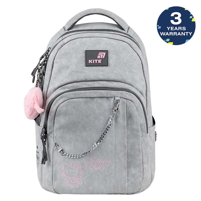 Stylový batoh pro mládež školní Kite Hello Kitty s řetízkem a přívěskem 9–12 let