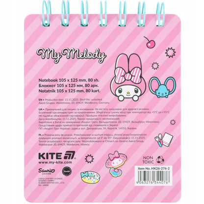 Notes na spirali Kite HK26-276-2 z motywem My Melody