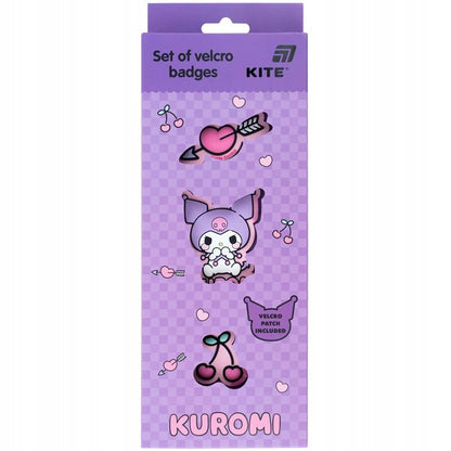 Pudełko z zestawem naszywek Kuromi.