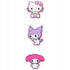 Wypukłe naszywki 3D Hello Kitty, Kuromi i My Melody.