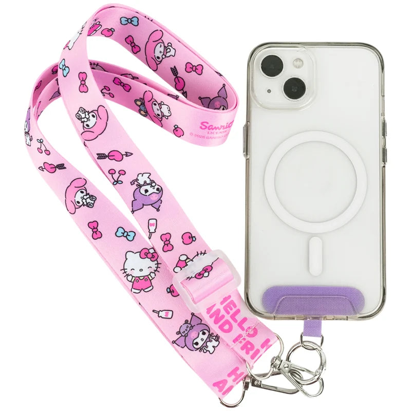 Kite Hello Kitty pasek zamontowany w etui smartfona za pomocą uchwytu