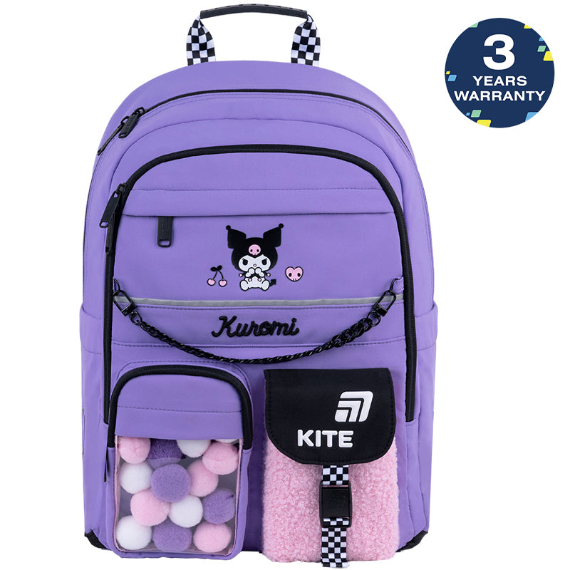 Batoh školní ortopedický pro dívky 1-6 třída fialový Kuromi