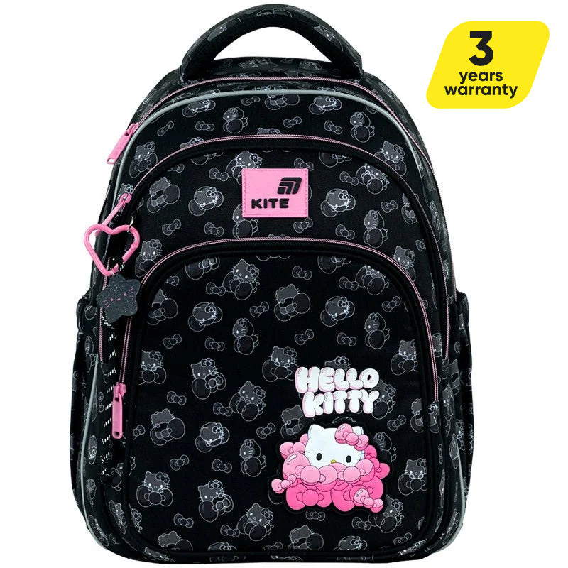 Batoh školní ortopedický černý dívčí 9–12 let Hello Kitty Kite