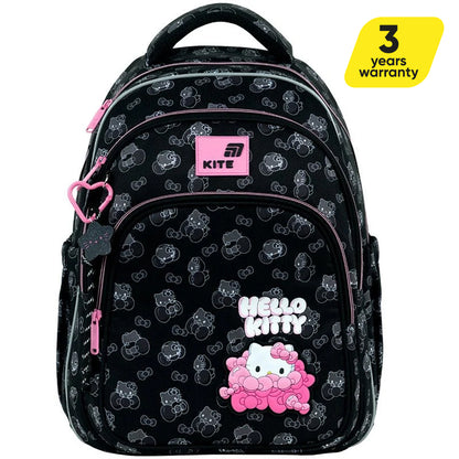 Batoh školní ortopedický černý dívčí 9–12 let Hello Kitty Kite