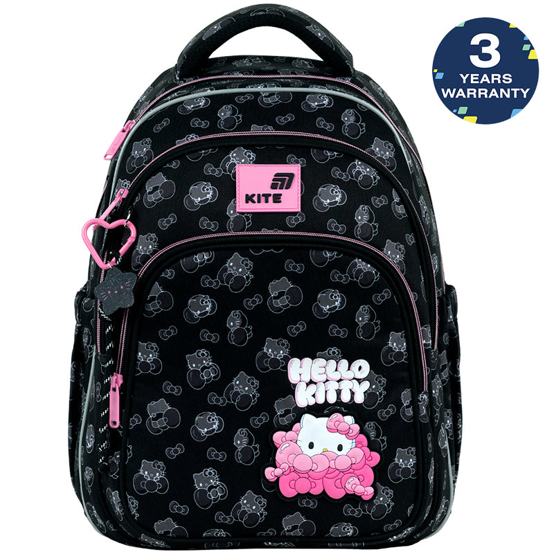Batoh školní ortopedický černý dívčí 9–12 let Hello Kitty Kite