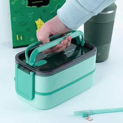 Lunchbox Kite K23-183-2 podwójne z nadzieniem 1400 ml, zielony
