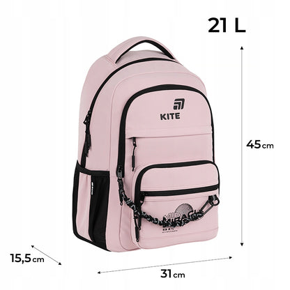 Infografika z wymiarami i funkcjami modelu rozmiaru L.