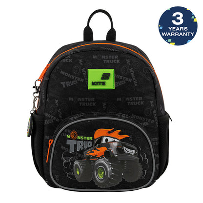 Batoh předškolní Kite Kids Monster Truck černý pro chlapce s přívěskem do přípravky