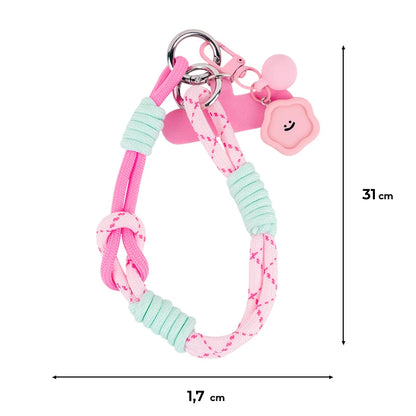 Wymiary różowego paska na dłoń do telefonu Kite 31 cm długości i 1,7 cm szerokości