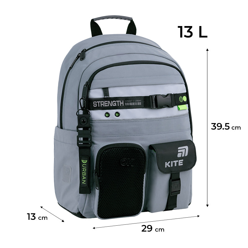 Wymiary plecaka szkolnego Kite Urban – pojemność 13 l, szerokość i wysokość
