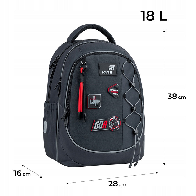 Infografika z wymiarami, wagą 750g i zalecanym wzrostem 130-145 cm.