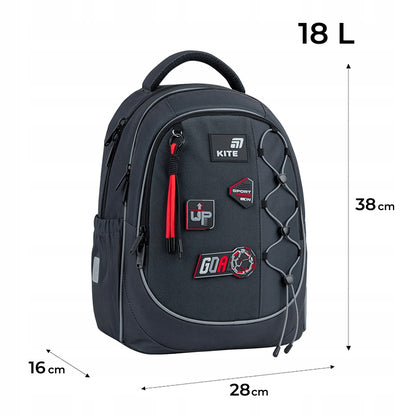 Infografika z wymiarami, wagą 750g i zalecanym wzrostem 130-145 cm.