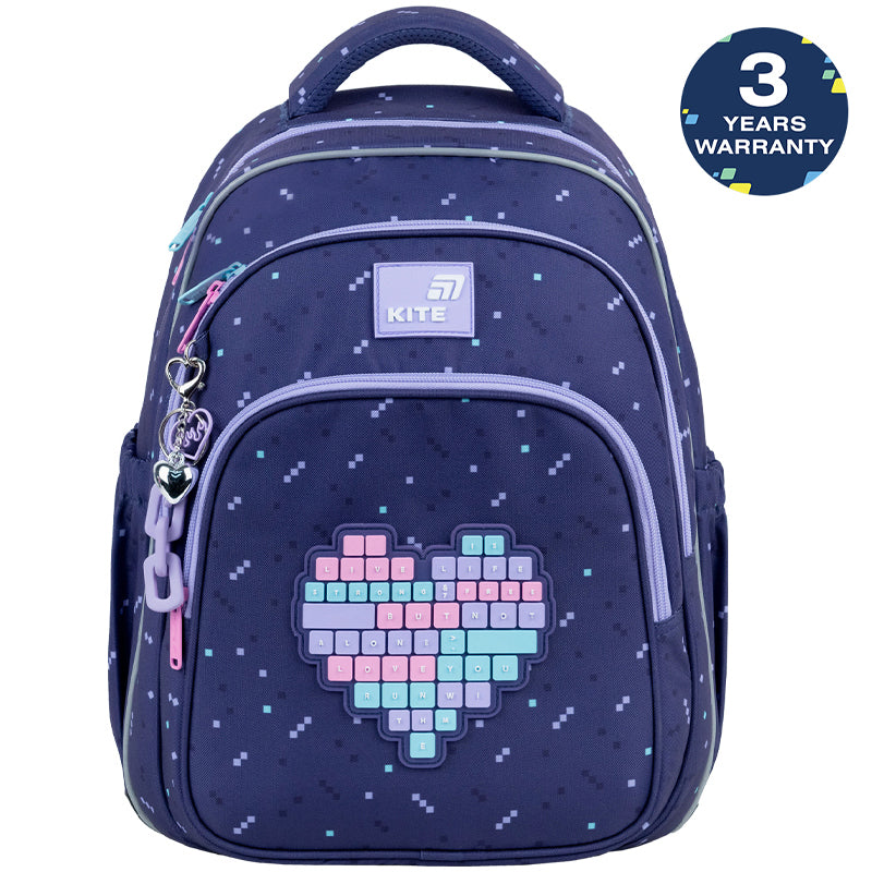 Batoh školní ortopedický Kite pro dívky 9–12 let se srdíčkem 15 l