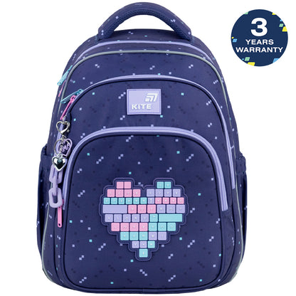 Batoh školní ortopedický Kite pro dívky 9–12 let se srdíčkem 15 l
