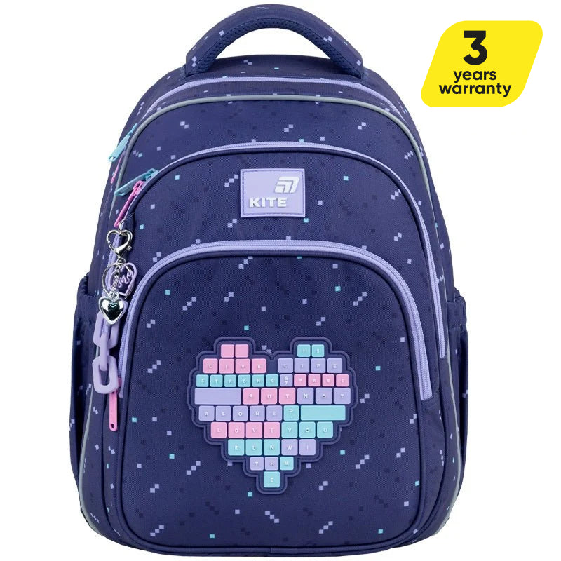 Batoh školní ortopedický Kite pro dívky 9–12 let se srdíčkem 15 l