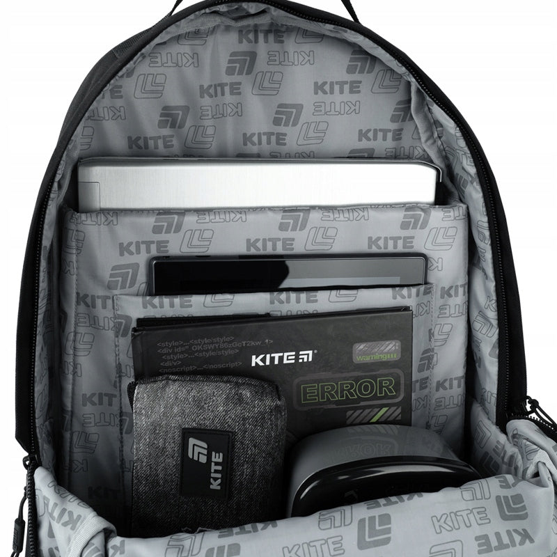 Plecak szkolny Kite Teens Black – kieszeń na laptop lub tablet