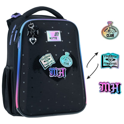 Aktovka školní ortopedická pro dívky 1–4 třída s nášivkami Monster High Kite