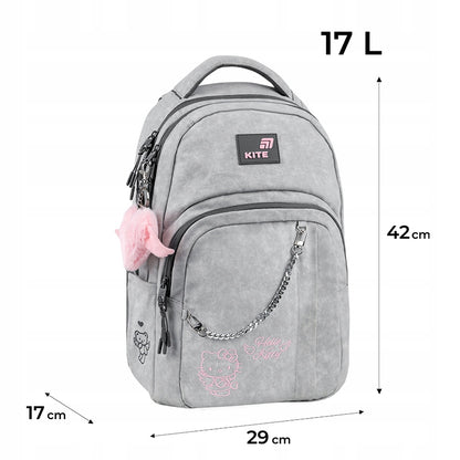 plecak Kite Hello Kitty z widocznymi wymiarami i proporcjami