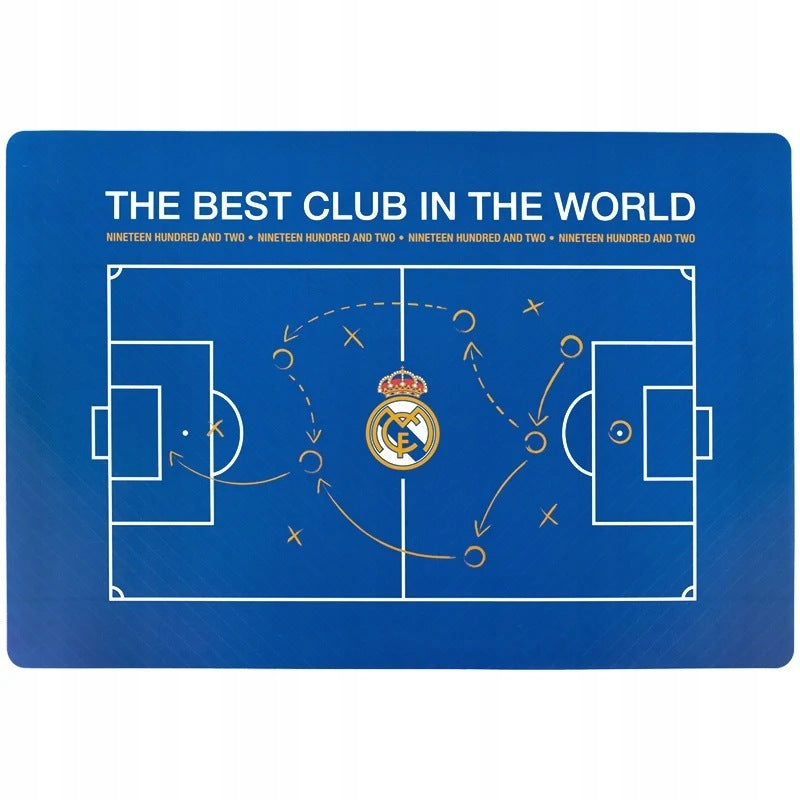 Ochronna podkładka na stół dla dzieci z logo Real Madrid.