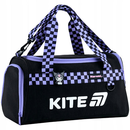 Torba czarna sportowa Kuromi Kite dla dziewczynek na WF