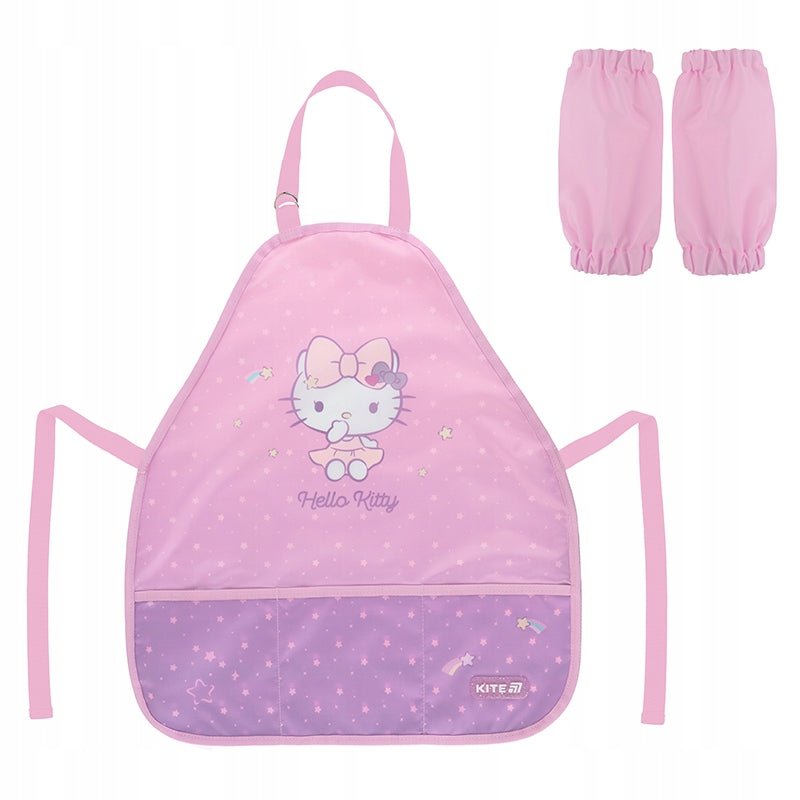 Różowy fartuszek do prac plastycznych dla dziewczynki Hello Kitty Kite – wodoodporny, z kieszeniami i rękawami.