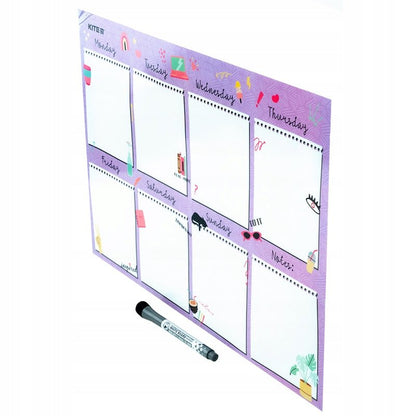 Planer tygodniowy dla dzieci na ścianie, tablica do organizacji nauki Kite K22-473-2 Purple mood